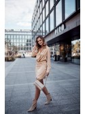 Rochie camasa wrap cu drapaj, bej 110537 - Magazin online - Boutique